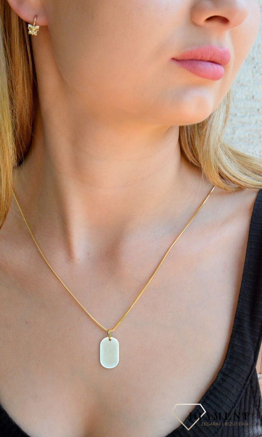 Złota zawieszka 585 matowa blaszka do graweru ZA 4851A.jpg